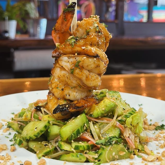 Spicy Cucumber & Shrimp Salad.