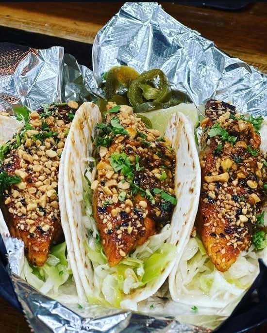 Wasabi-BBQ Salmon.